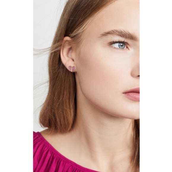 KATE SPADE • Heritage Heart Pink Glitter Necklace Earrings Set - Picture 3 of 8